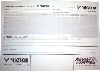 Victor Spielberichtsblock NORD
